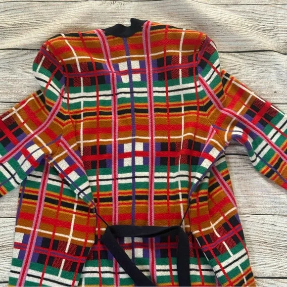 Moth by Anthropologie Williston plaid cardigan multicolor with belt Size M - Picture 15 of 16